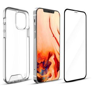iPhone 12 Max Premium Case Clear Slim Tempered Glass Shockproof Screen Protector